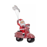 Figura Papa Noel en moto con globos 14x6x22cm