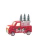Calendario navideño madera Camión con árboles y muñecos de nieve con luz 18x7x15.5h cm 