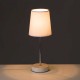 Lámpara de mesa base efecto madera y con pantalla textil blanca 13x34,5h cm