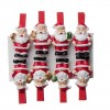 Set 8 pinzas de madera navideñas rojas con muñecos Papa Noel