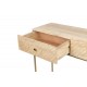 Consola rectangular acero y madera de mango 2 cajones tallados 100x35x90h cm