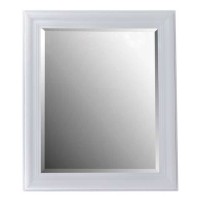 Espejo de pared marco blanco con cordón 50x60 cm ext. 57x67h cm