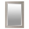 Espejo de pared marco plateado con rayas 60x90h cm ext. 68x98h cm