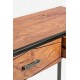 Consola rectangular estructura acero y madera de acacia 2 cajones Egon 90x30x80h cm