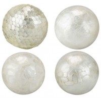 Bola decorativa capiz nacar blanco 4 modelos 10 cm