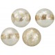 Bola decorativa capiz nacar blanco y beige detalle central 4 modelos 10 cm 