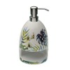 Dosificador jabón cocina + estropajero porcelana blanca hojas palmera y orquideas Tropical 420 ml